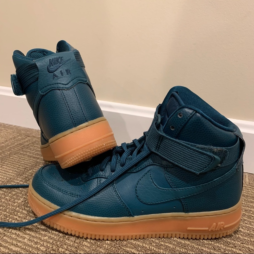 Nike Air High-Top Sneakers in Teal with Gum Sole